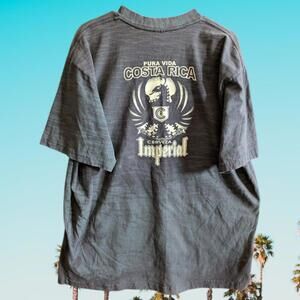 90s Vintage Liquido Azul Liquid Blue Costa Rica Imperial Travel Beer Tee XXL
